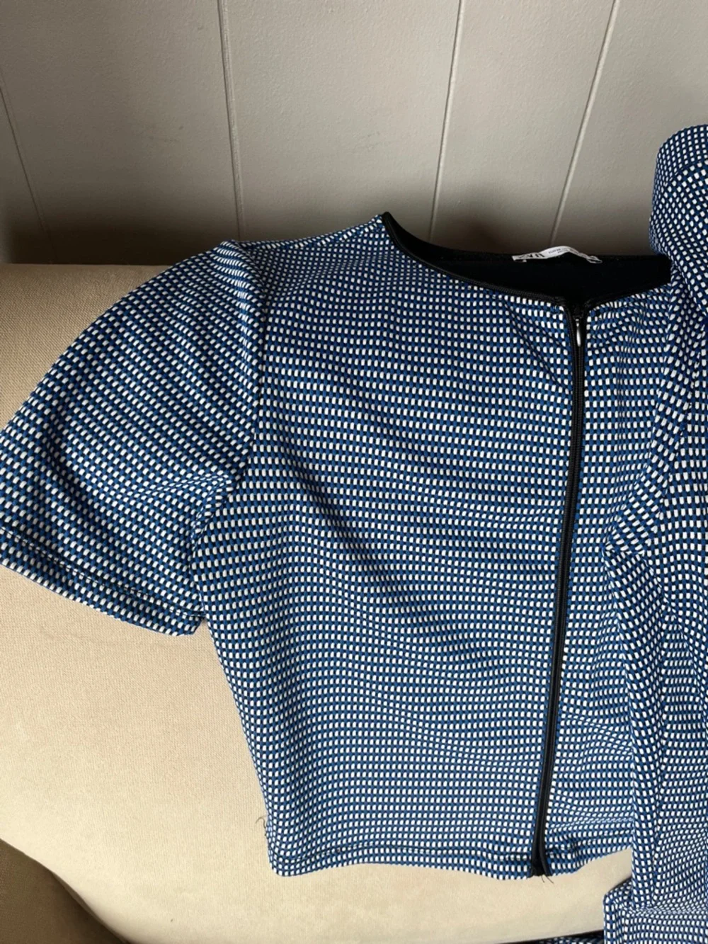 Zara Black and Blue Textured Pant & Top Set - Sold together - Picture 2 of 5